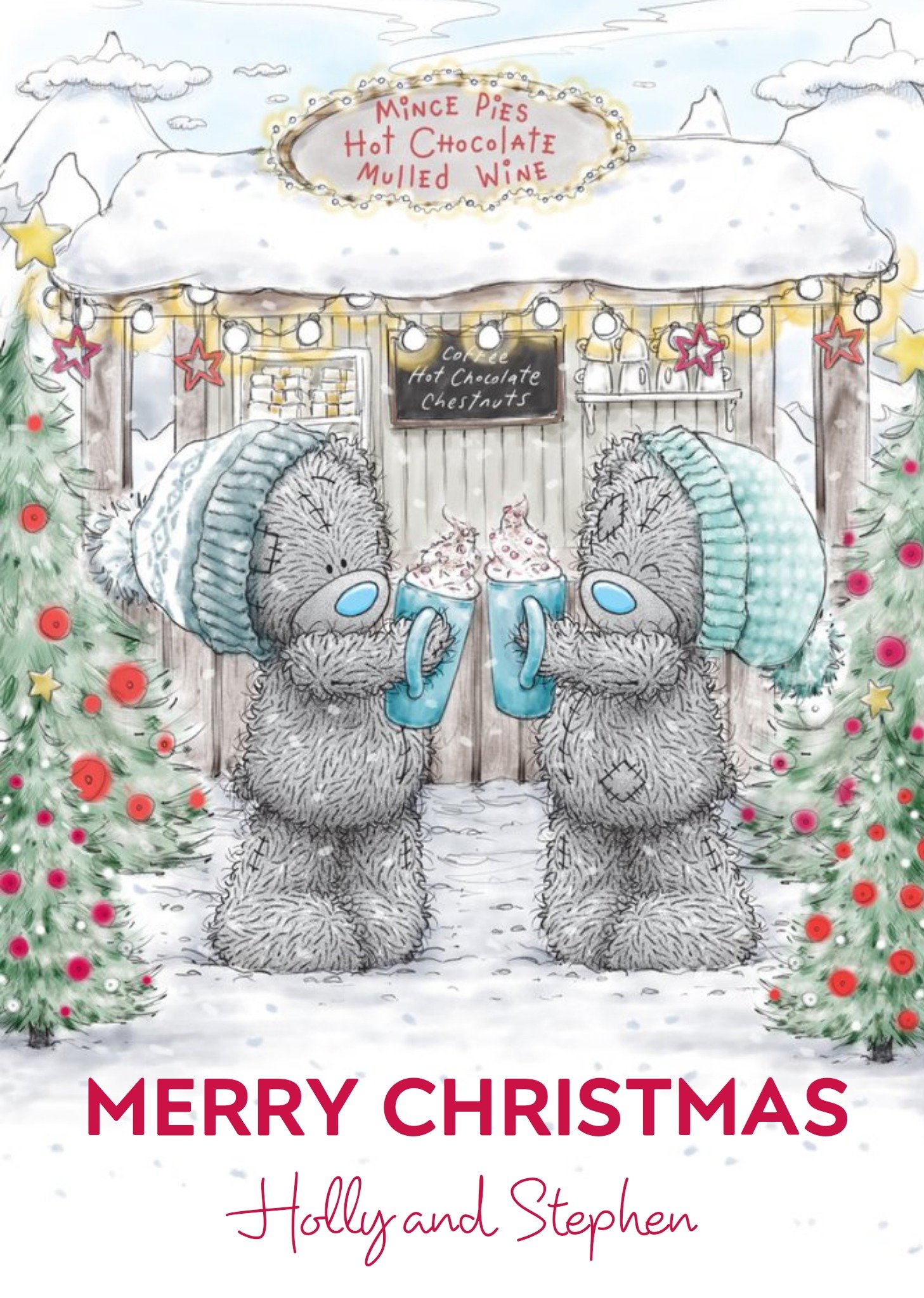 Me To You Tatty Teddy Hot Chocolate Christmas Card