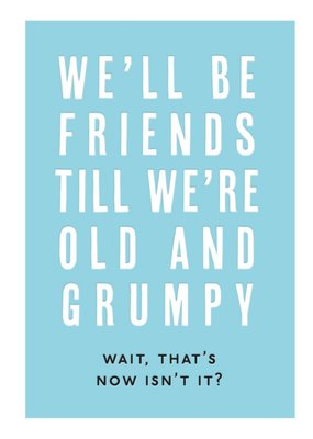 Blue Simple Funny Typographic Birthday Card