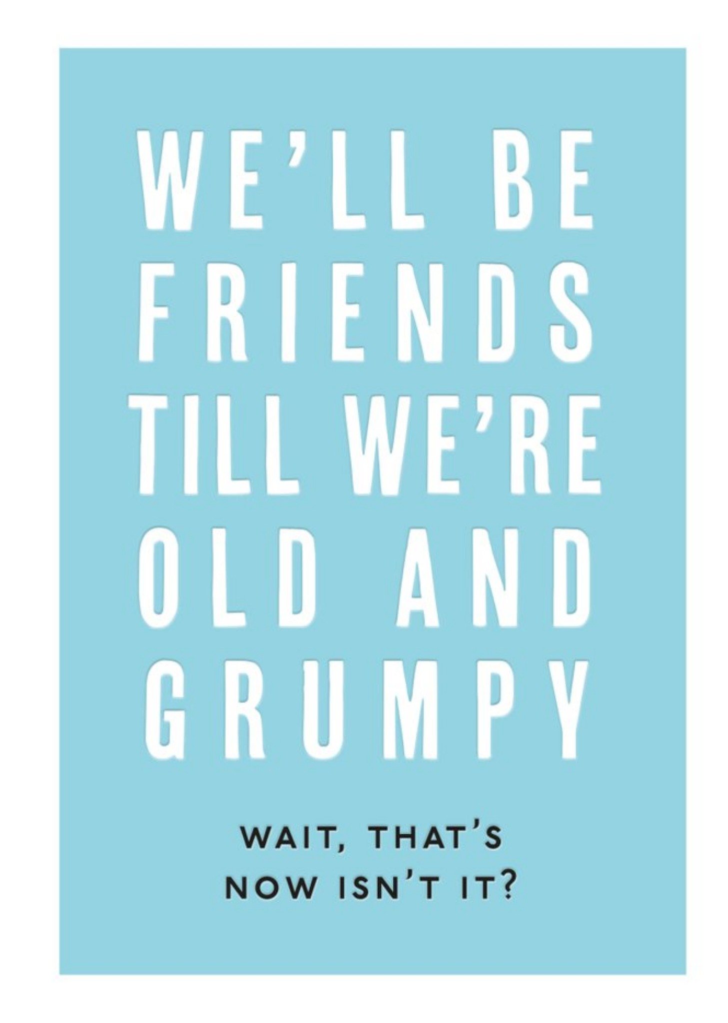 Blue Simple Funny Typographic Birthday Card Ecard