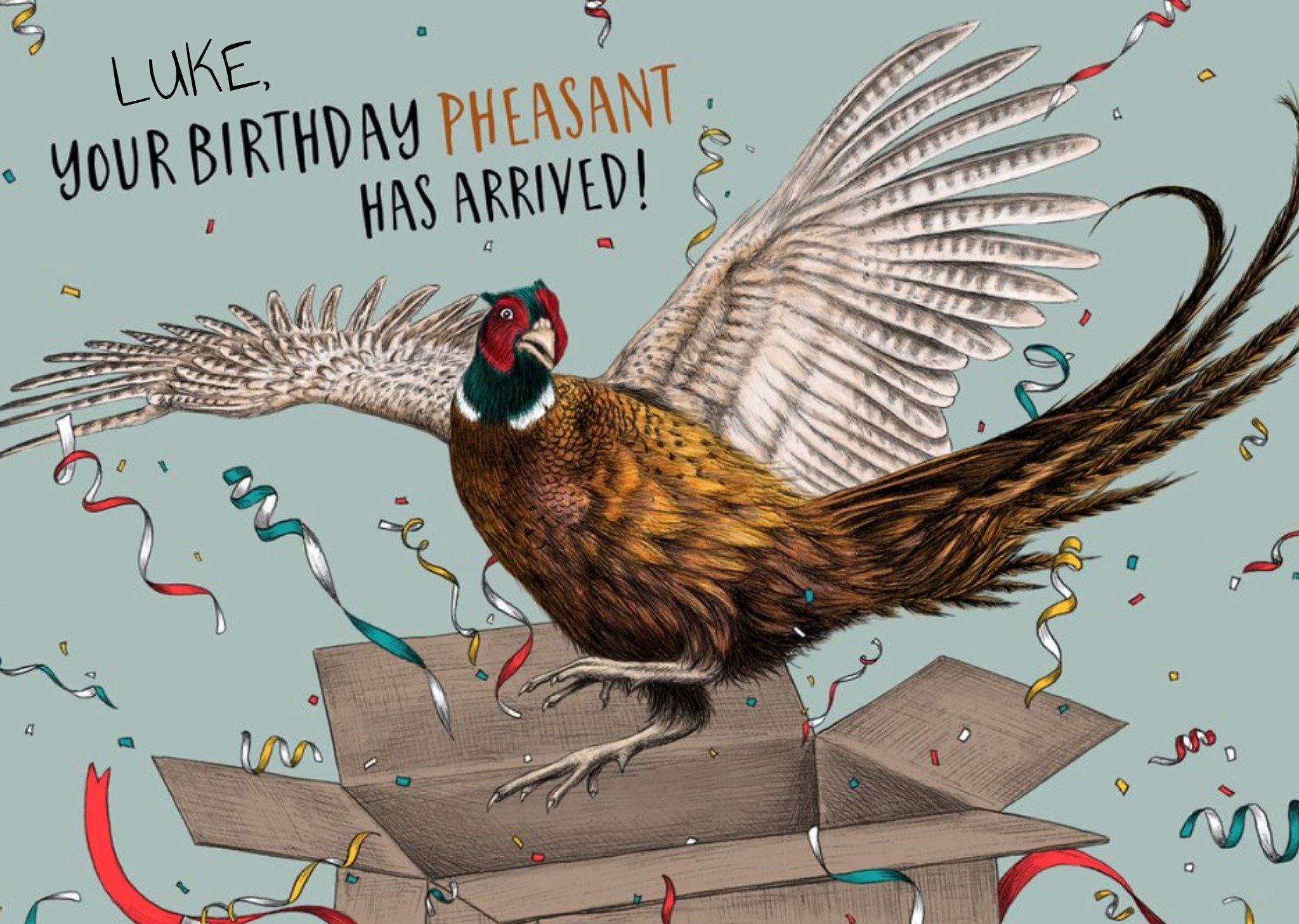 Moonpig Your Birthday Pheasant Has Arrived Birthday Card, Large