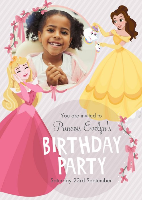 Disney Princess Belle And Aurora Photo Upload Card