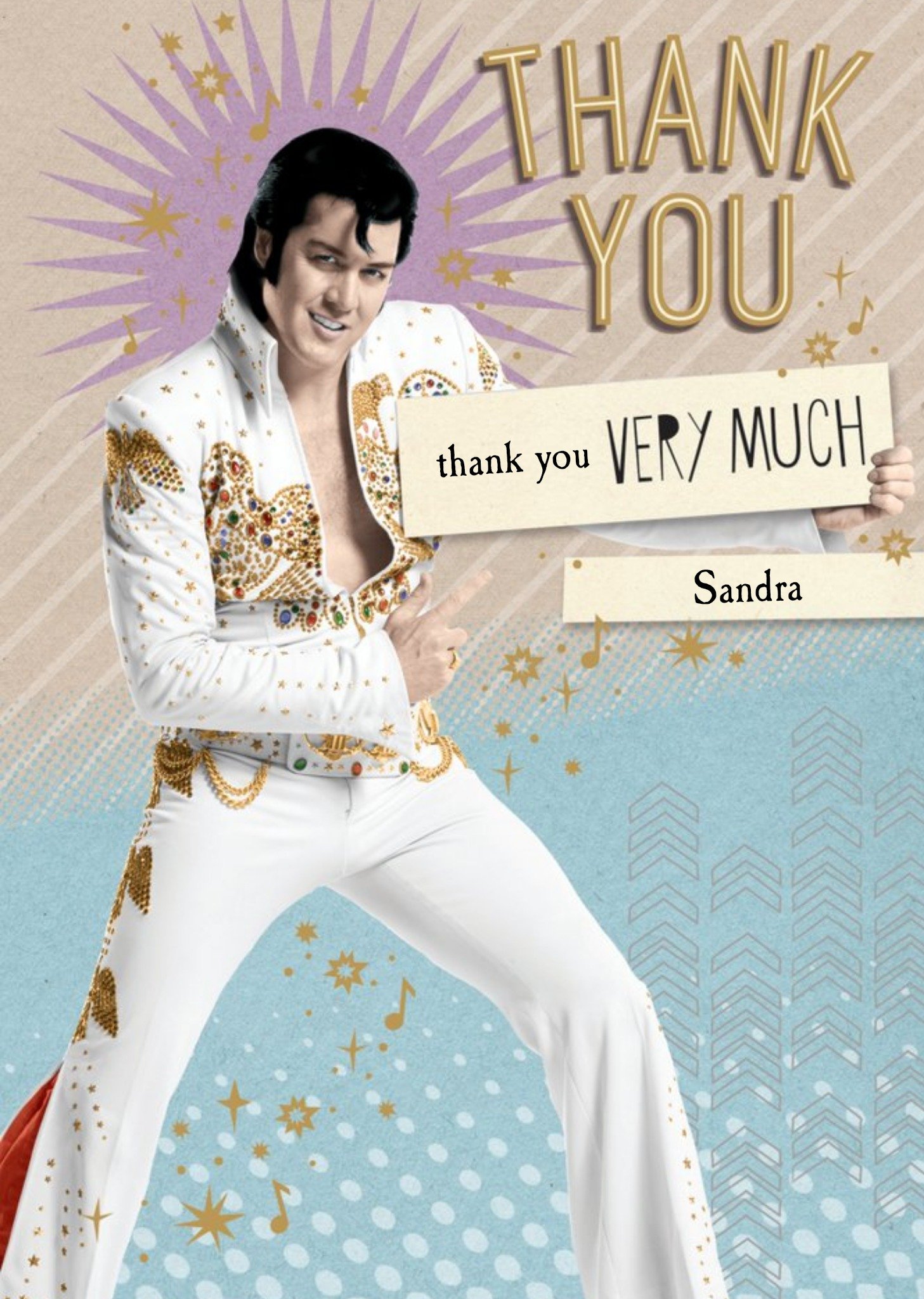 Elvis Personalised Thank You Very Much Card Ecard