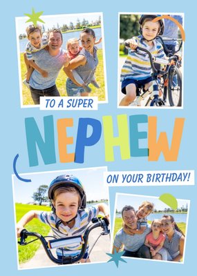 Typographic Photo Upload To A Super Nephew On Your Birthday Card