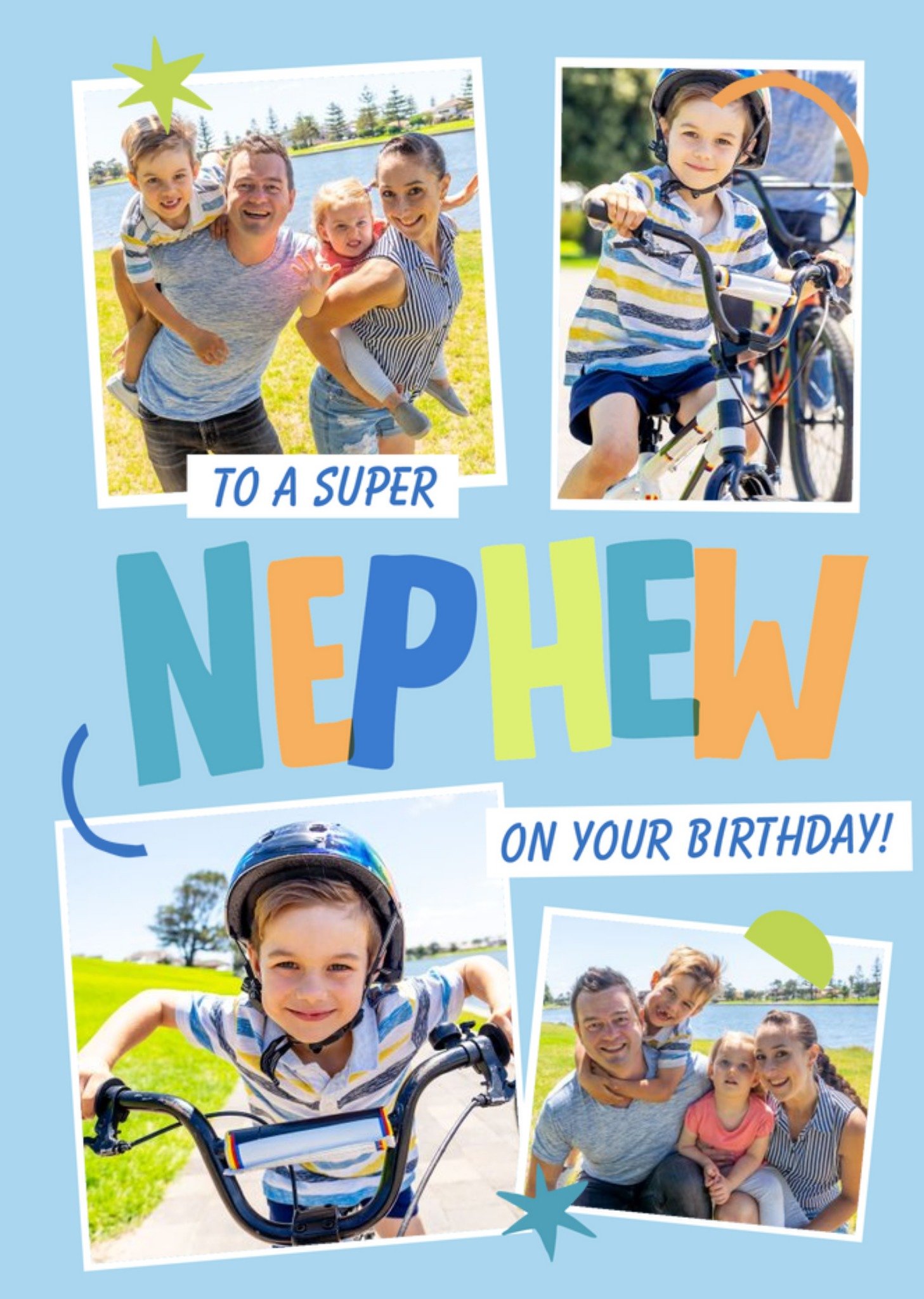 Typographic Photo Upload To A Super Nephew On Your Birthday Card Ecard