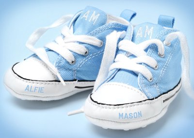 New Baby Shoes Blue Postcard