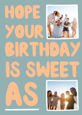Bubbly Typography On A Grey Background Birthday Photo Upload Card