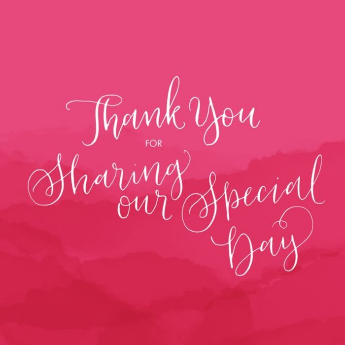 Cardinal Hills Personalised Thank You For Sharing Our Special Day Card