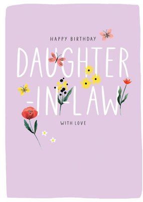 GUK Floral Typographic Daugter-in-law Birthday Card
