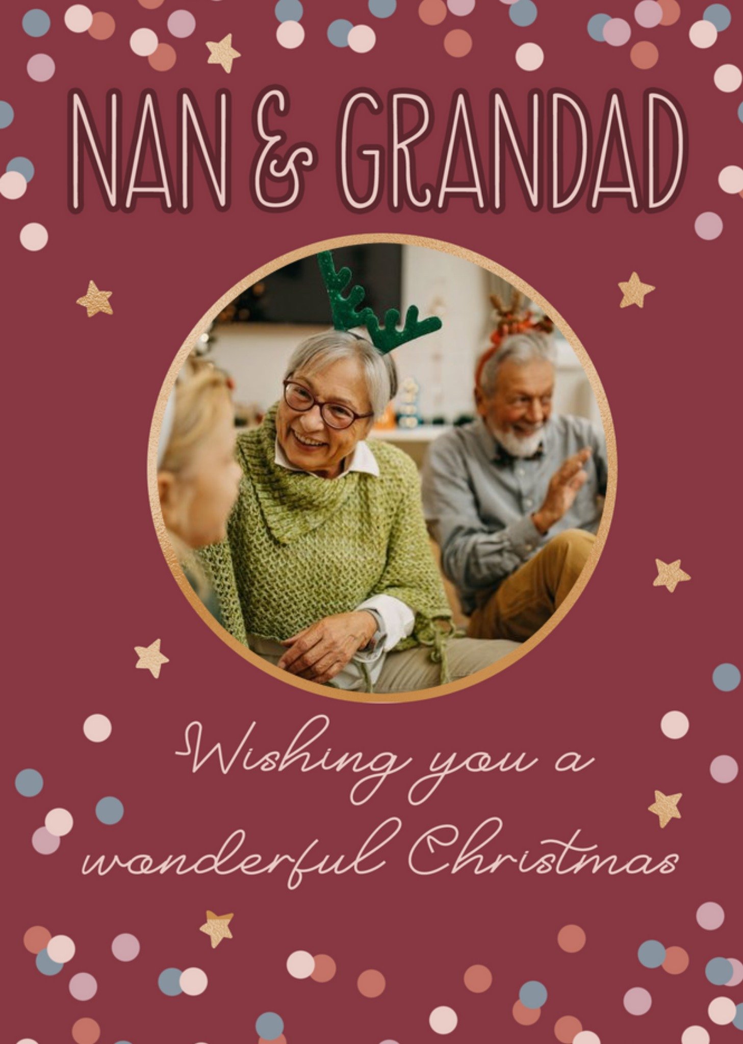 Moonpig Photo Upload Nan & Grandad Christmas Card Ecard