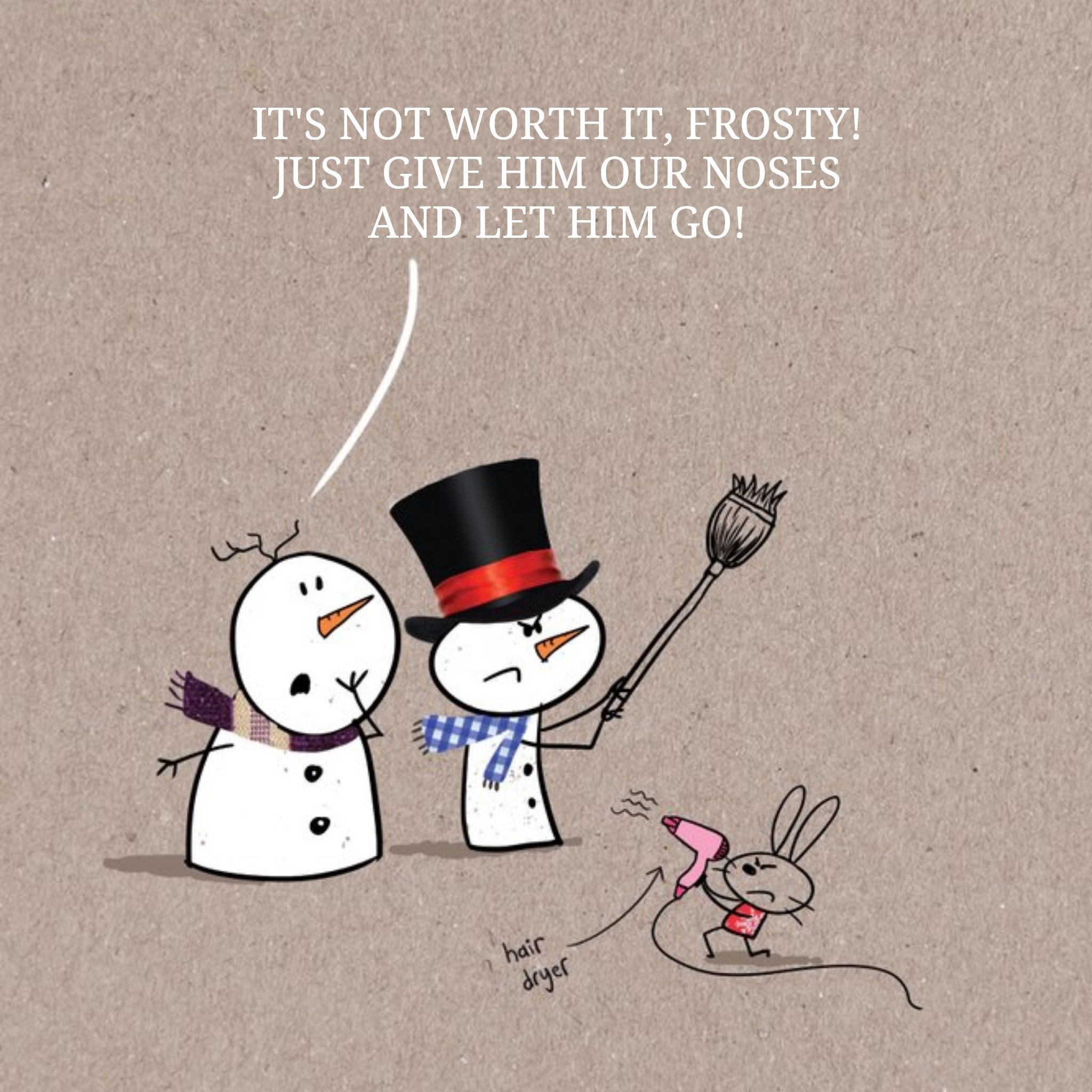 Moonpig It's Not Worth It Frosty Funny Personalised Merry Christmas Card, Large