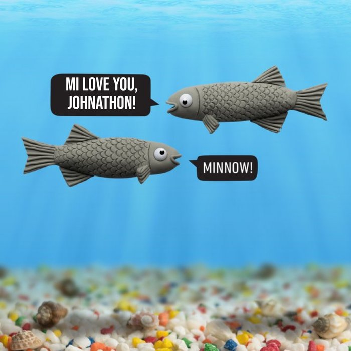 Minnow Fish Funny Puns Personalised Happy Birthday Card