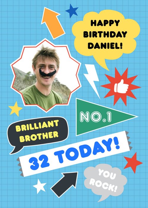 Personalised Number One Happy Birthday Brother Card