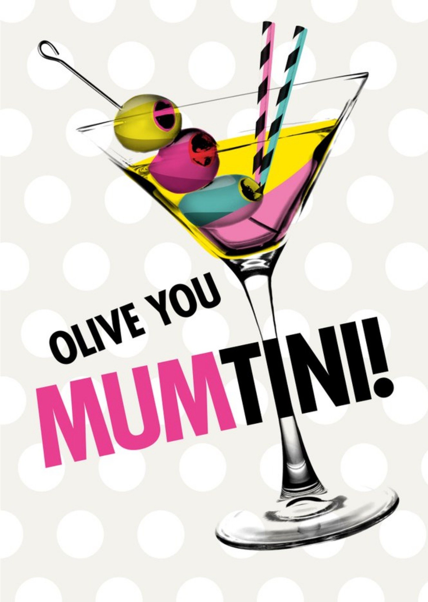 Modern Olive You Mumtini Card Ecard