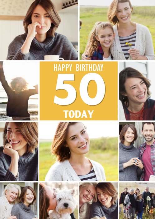 50 Today Happy Birthday Multi Photo Upload Birthday Card