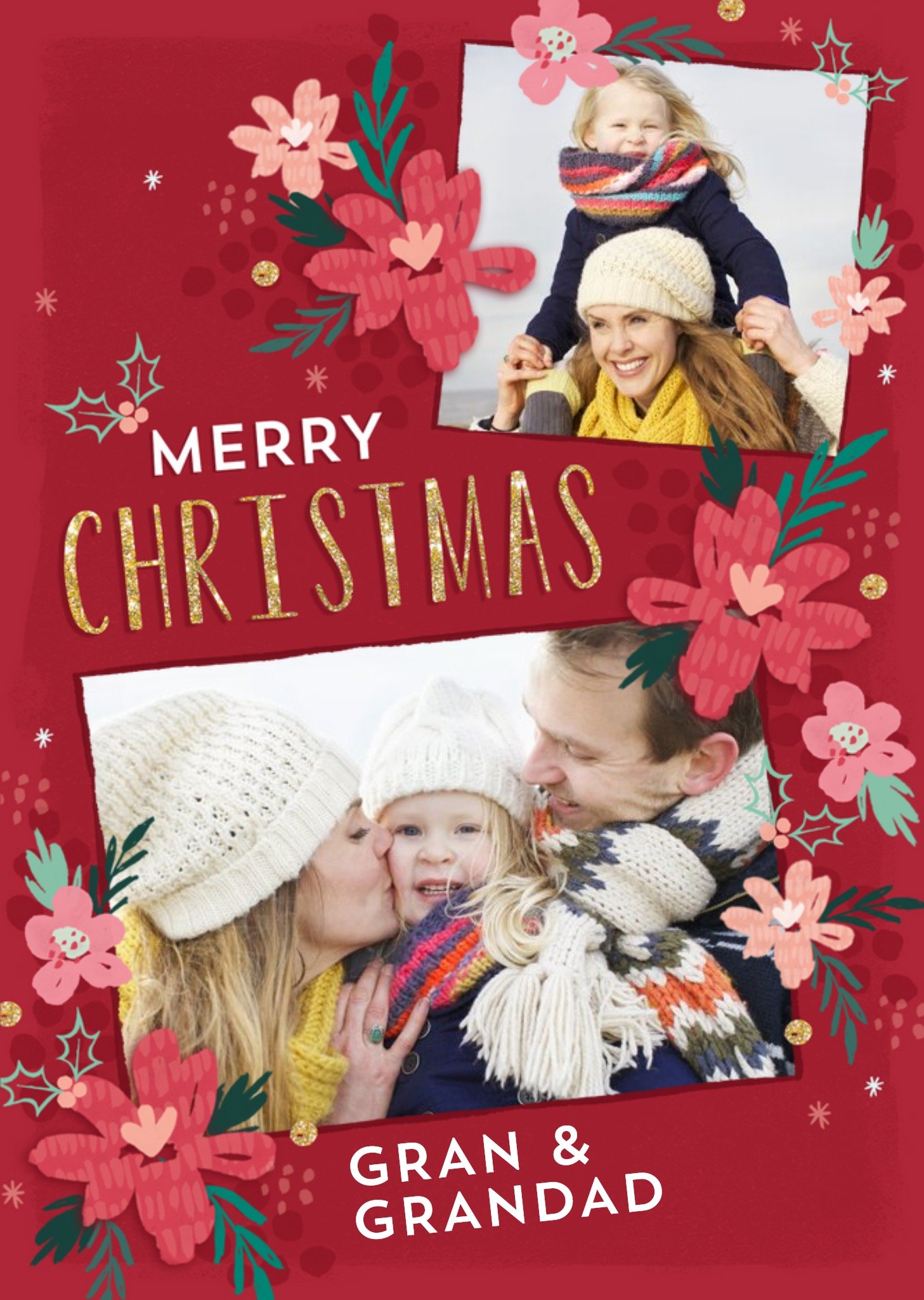 Merry Christmas Gran And Grandad Photo Upload Card Ecard