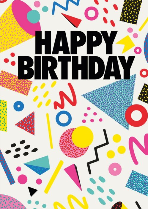 Retro Design Happy Birthday Card