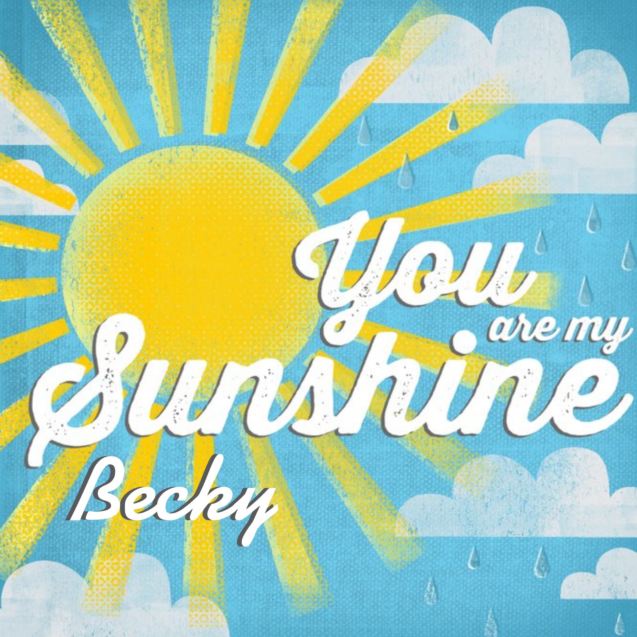 Moonpig Personalised You Are My Sunshine Card, Square