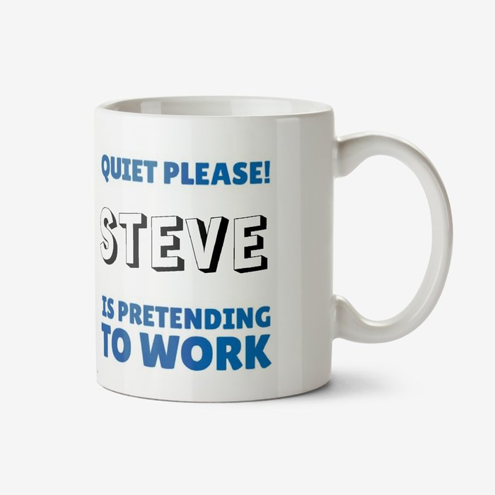 Quiet Please Personalise Name Funny Typographic Mug