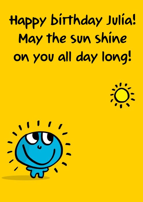 May The Sun Shine On You All Day Long Personalised Happy Birthday Card