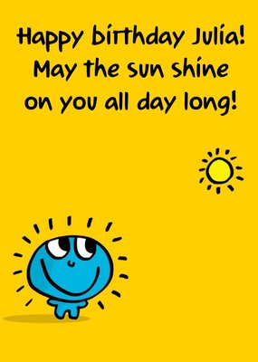 May The Sun Shine On You All Day Long Personalised Happy Birthday Card