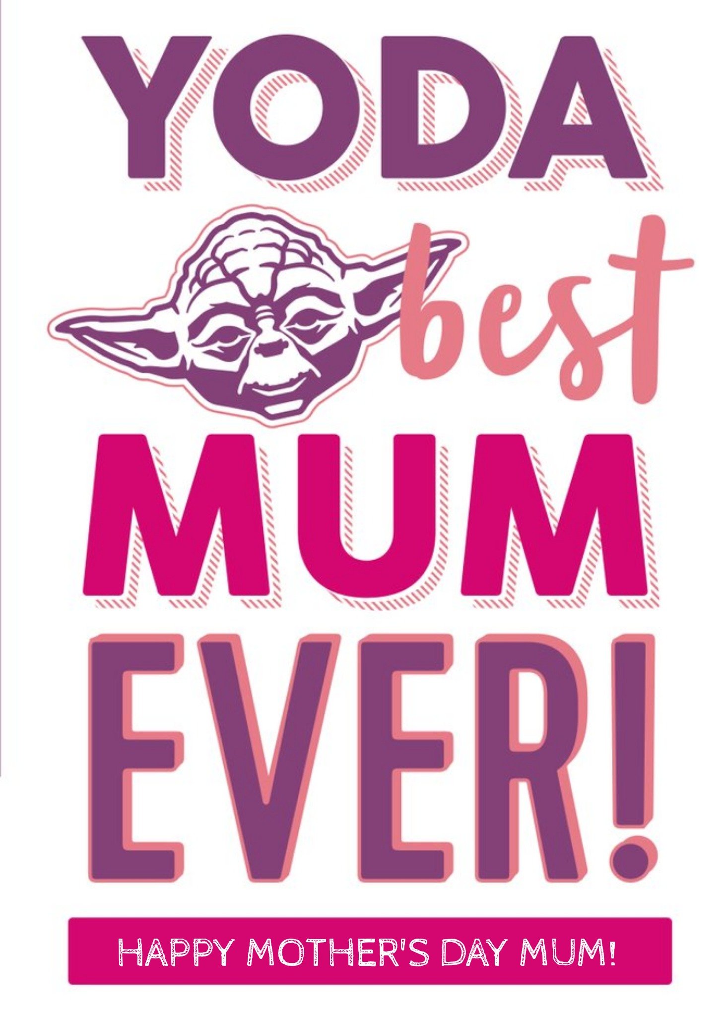 Disney Star Wars Yoda Best Mum Ever Personalised Mother's Day Card, Large