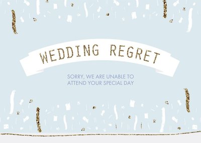Metallic Confetti Wedding Regret Card