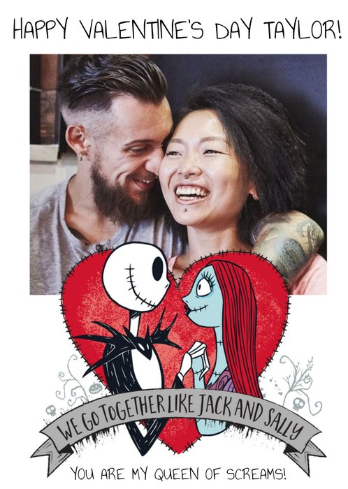 The Nightmare Before Christmas Photo Upload Valentines day Card