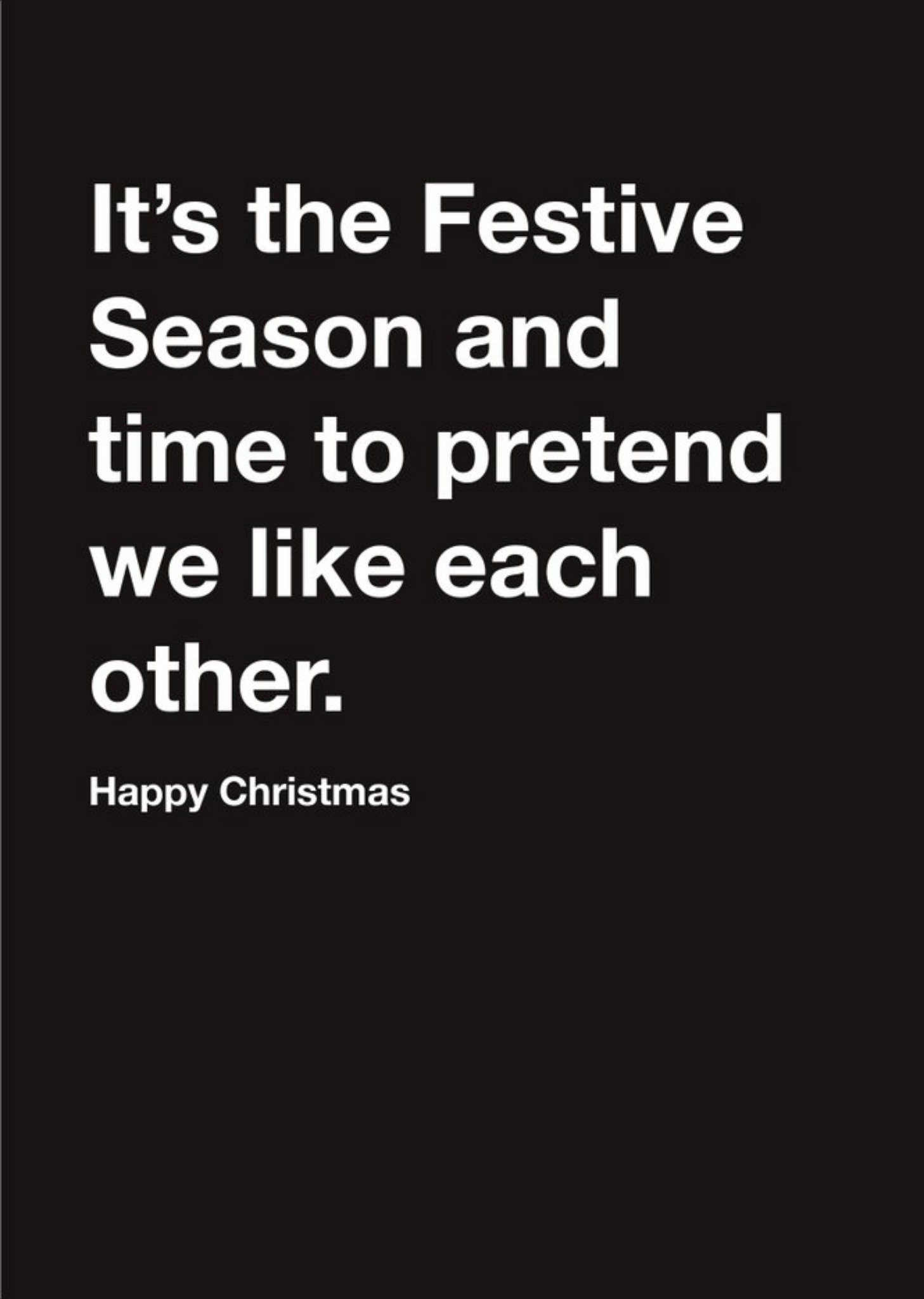 Moonpig Carte Blanche Festive Season Humour Happy Christmas Card, Large