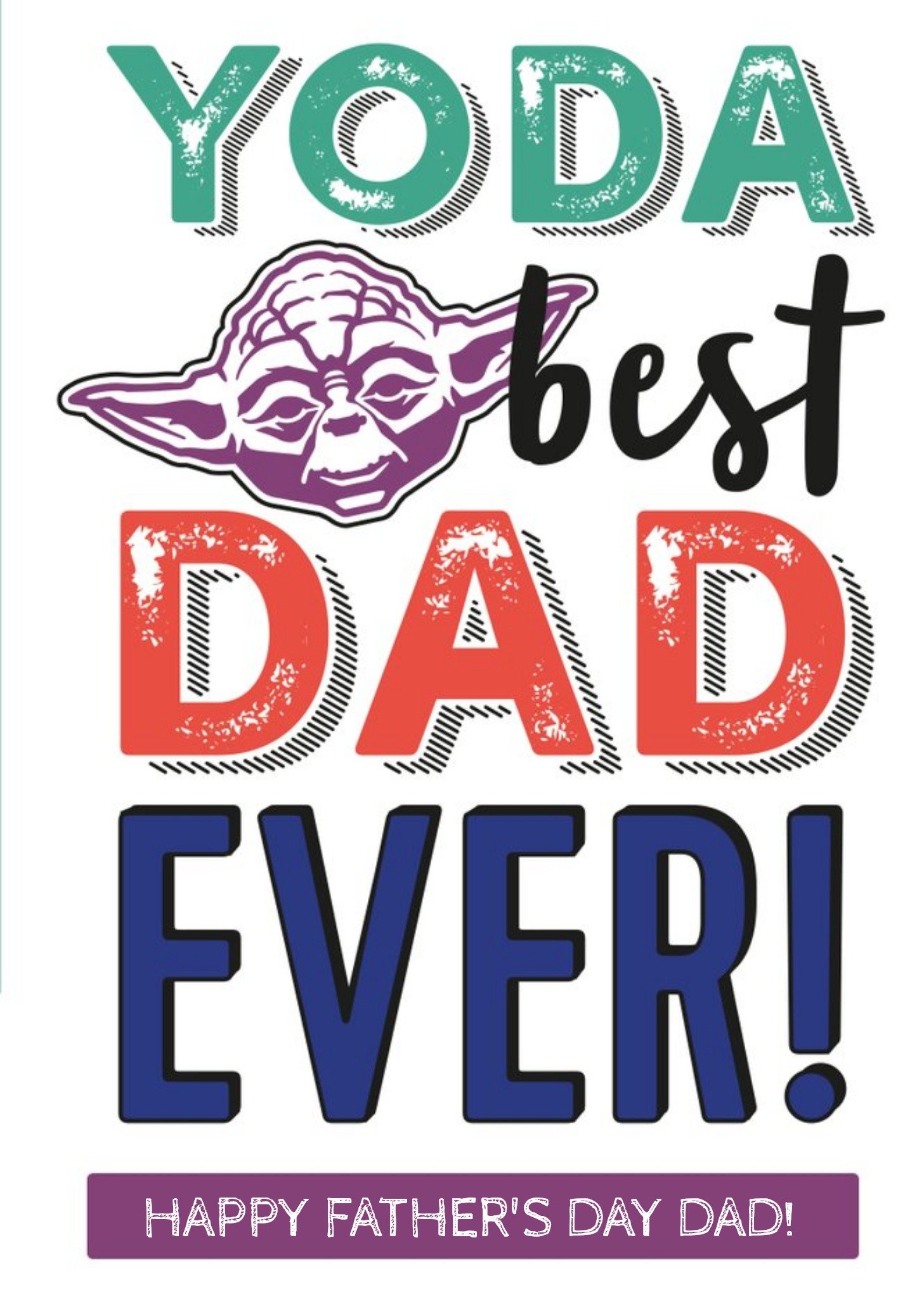 Disney Star Wars Yoda Best Dad Ever Father's Day Card, Large