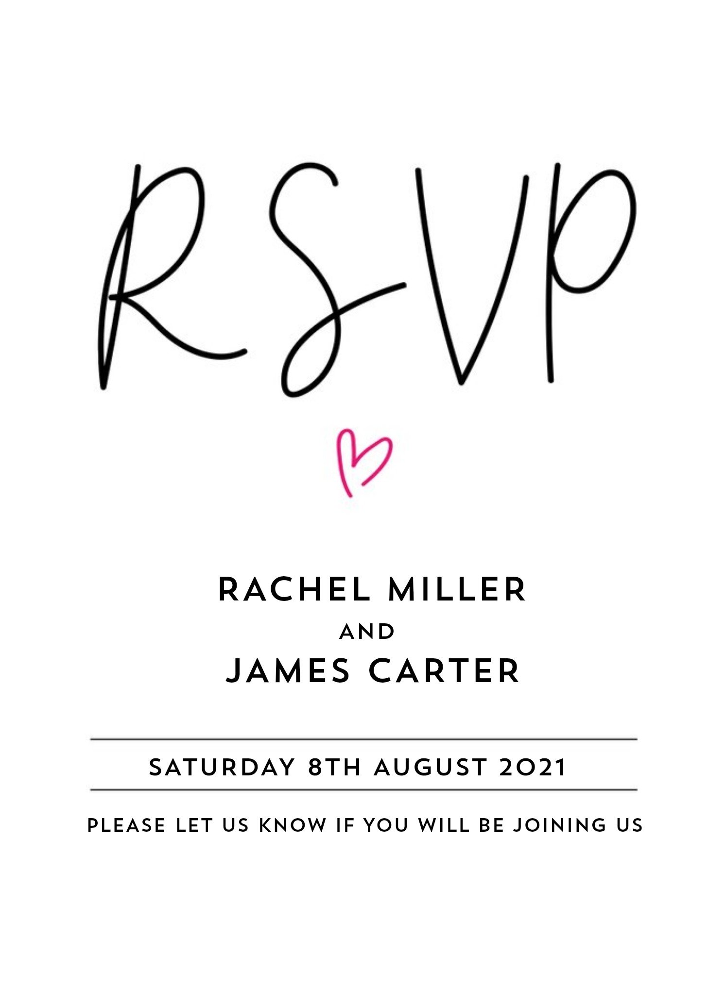 Typographic Wedding Rsvp Card, Standard