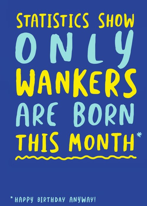 Only Wankers Are Born This Month Birthday Card