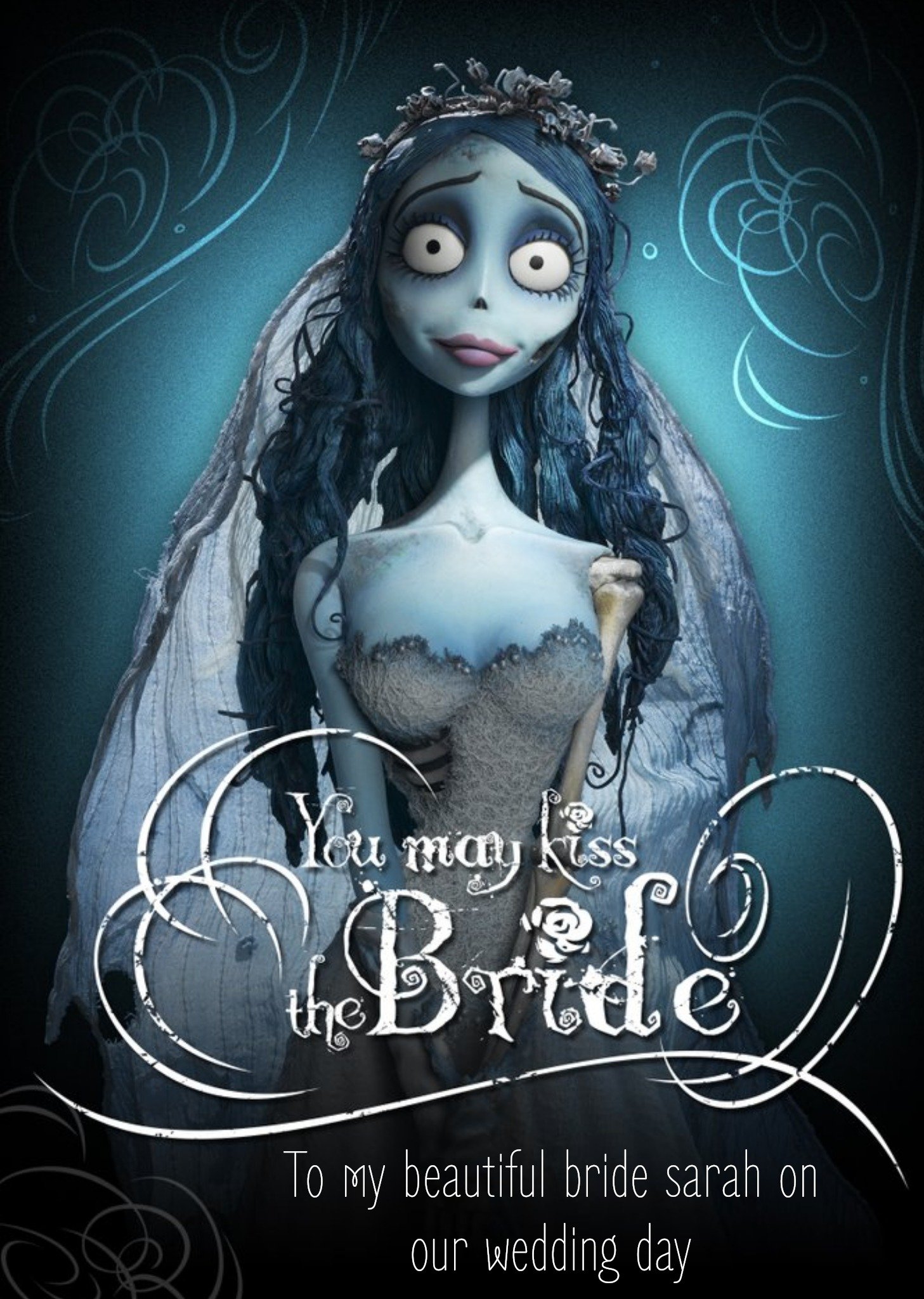 Moonpig Corpse Bride You May Kiss The Bride Wedding Card, Large