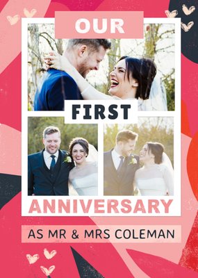 Loving Our First Anniversary Photo Photo Upload Anniversary Card