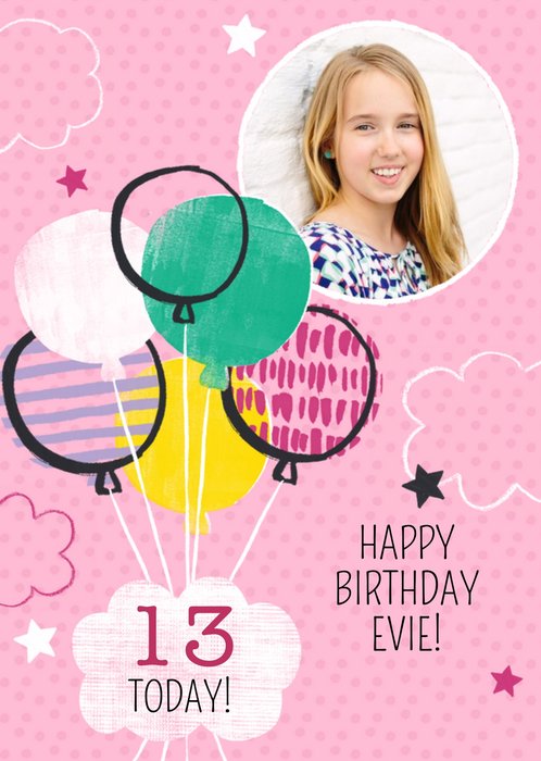 13 today birthday photo upload card