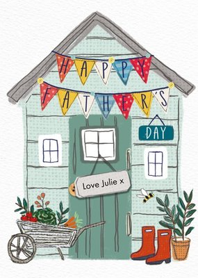 Garden Shed Illustration Text Editable Father's Day Card