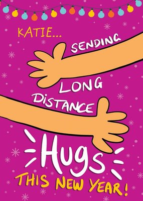 Sending Long Distance Hugs This New Year Covid Card