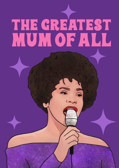 Illustration Of The Late Great American Singer On A Purple Background Mother's Day Card