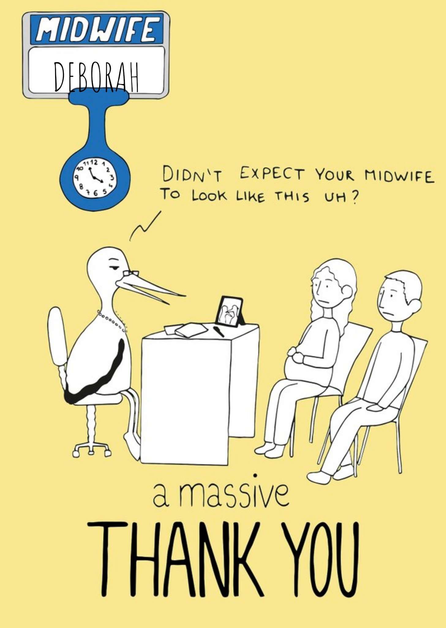 Funny Thank You Card For The Midwife