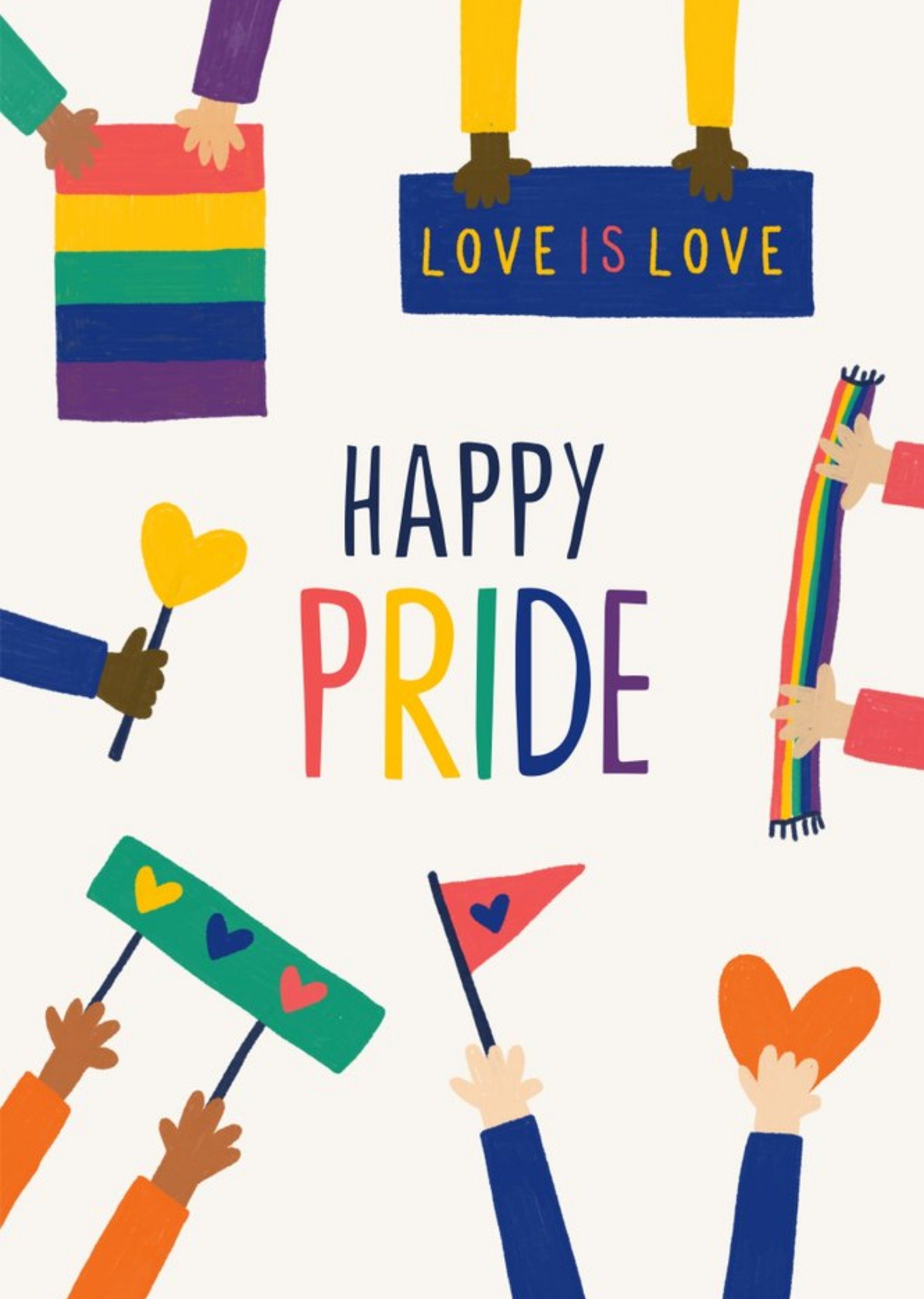 Moonpig Love Is Love Happy Pride Day Card Ecard