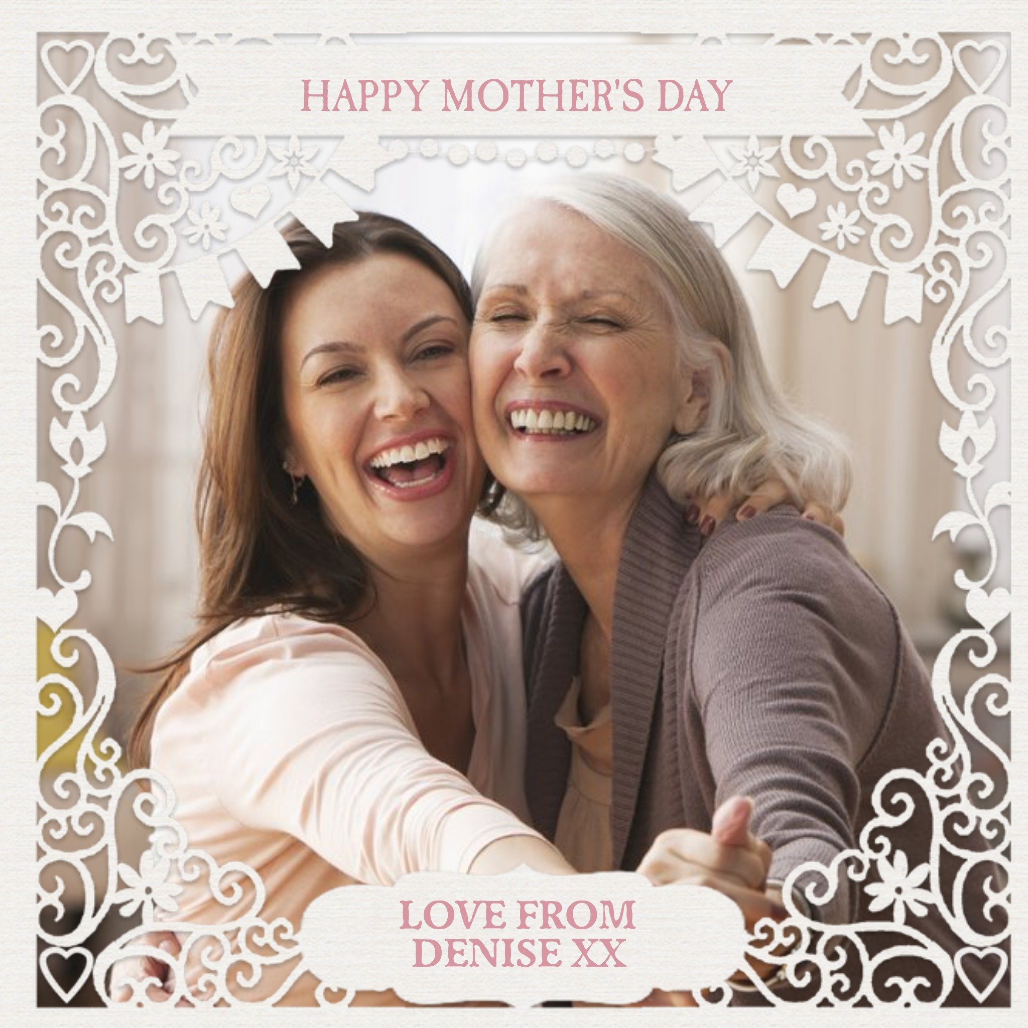 Paper Frames Happy Mothers Day Photo Upload Mothers Day Card, Square