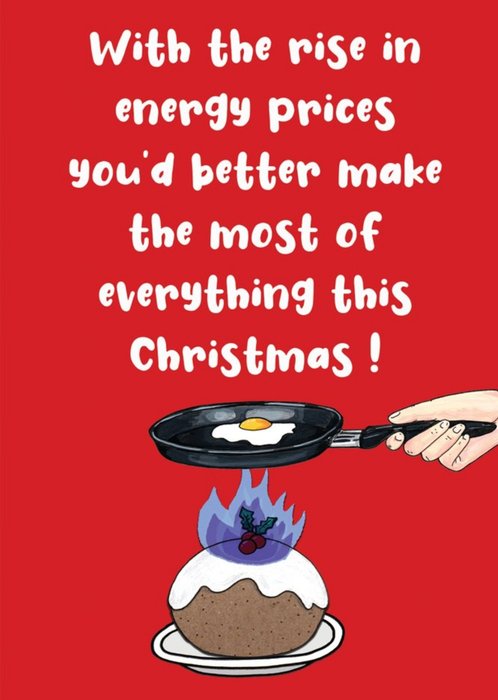 Energy Crisis Christmas Pudding Card