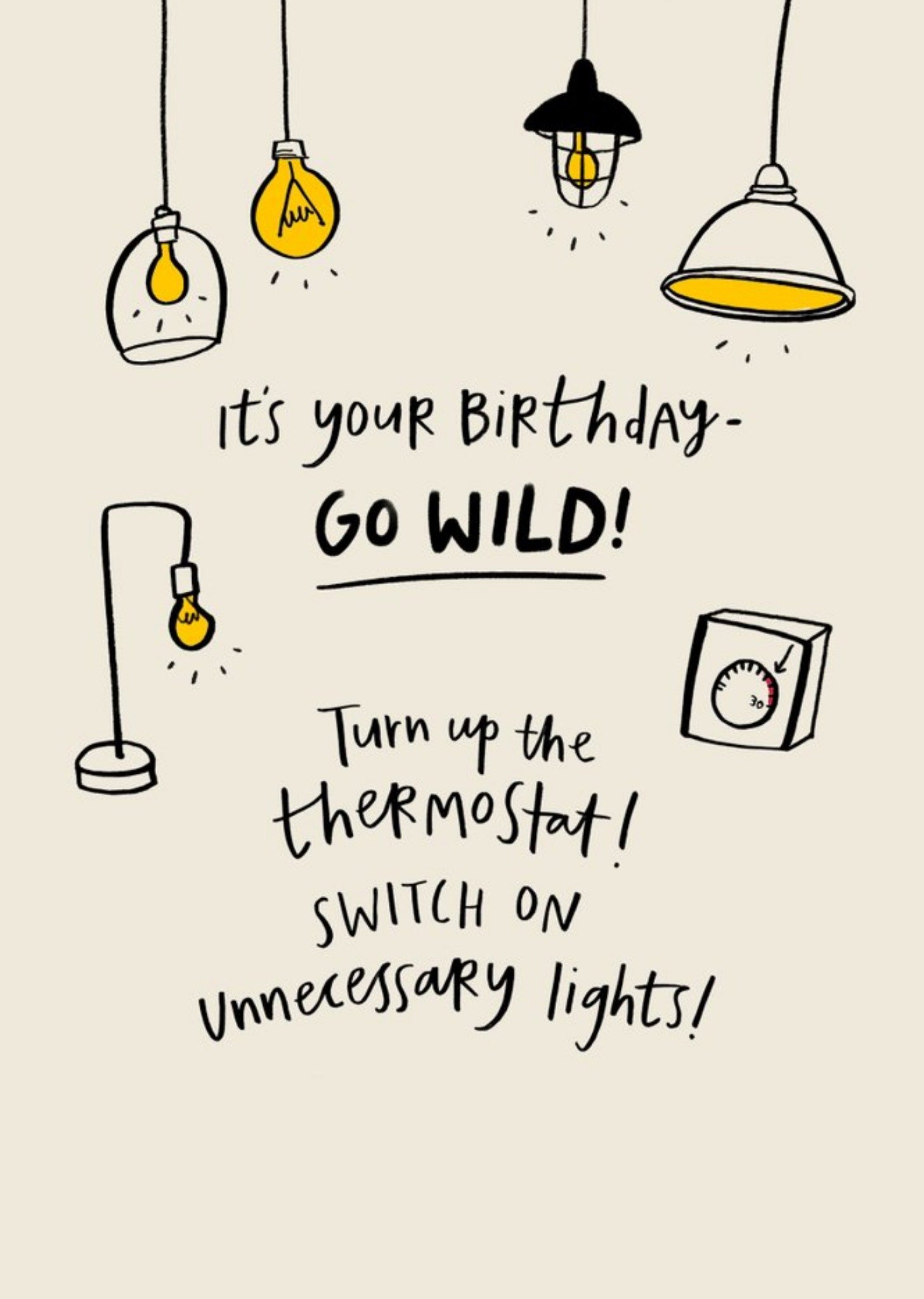 Moonpig Go Wild Turn Up The Thermostat Funny Card, Large