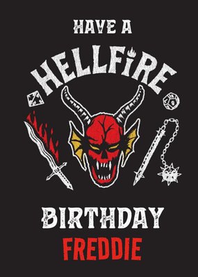 Stranger Things Hellfire Birthday Card