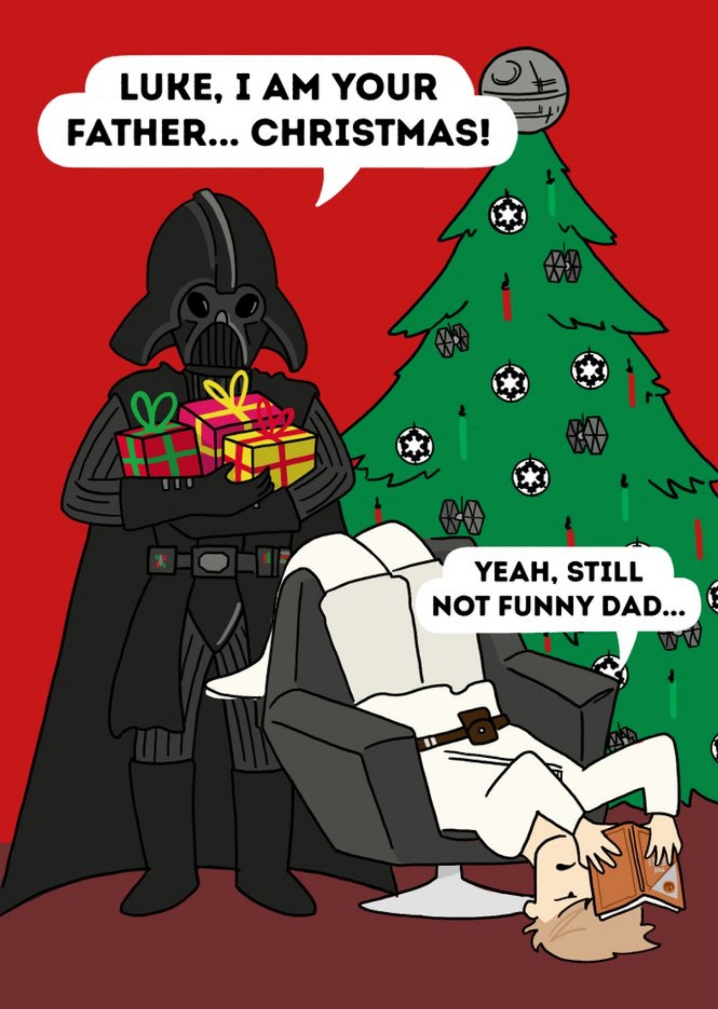Disney Star Wars I Am Your Father Christmas Funny Darth Vader Card, Large