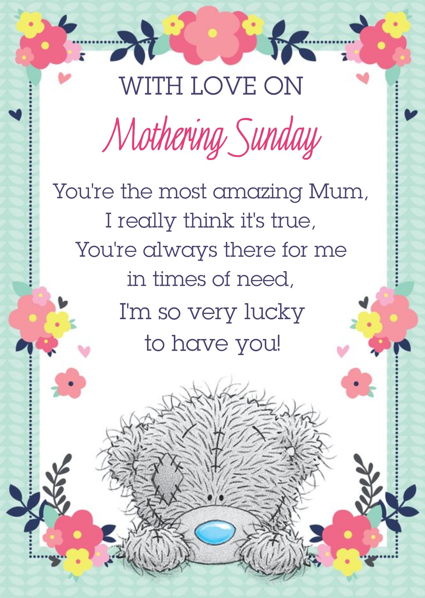 Me To You Mother's Day Card - Tatty Teddy Verse Card Ecard