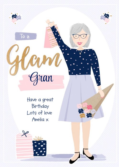 Glam Gran Birthday Card