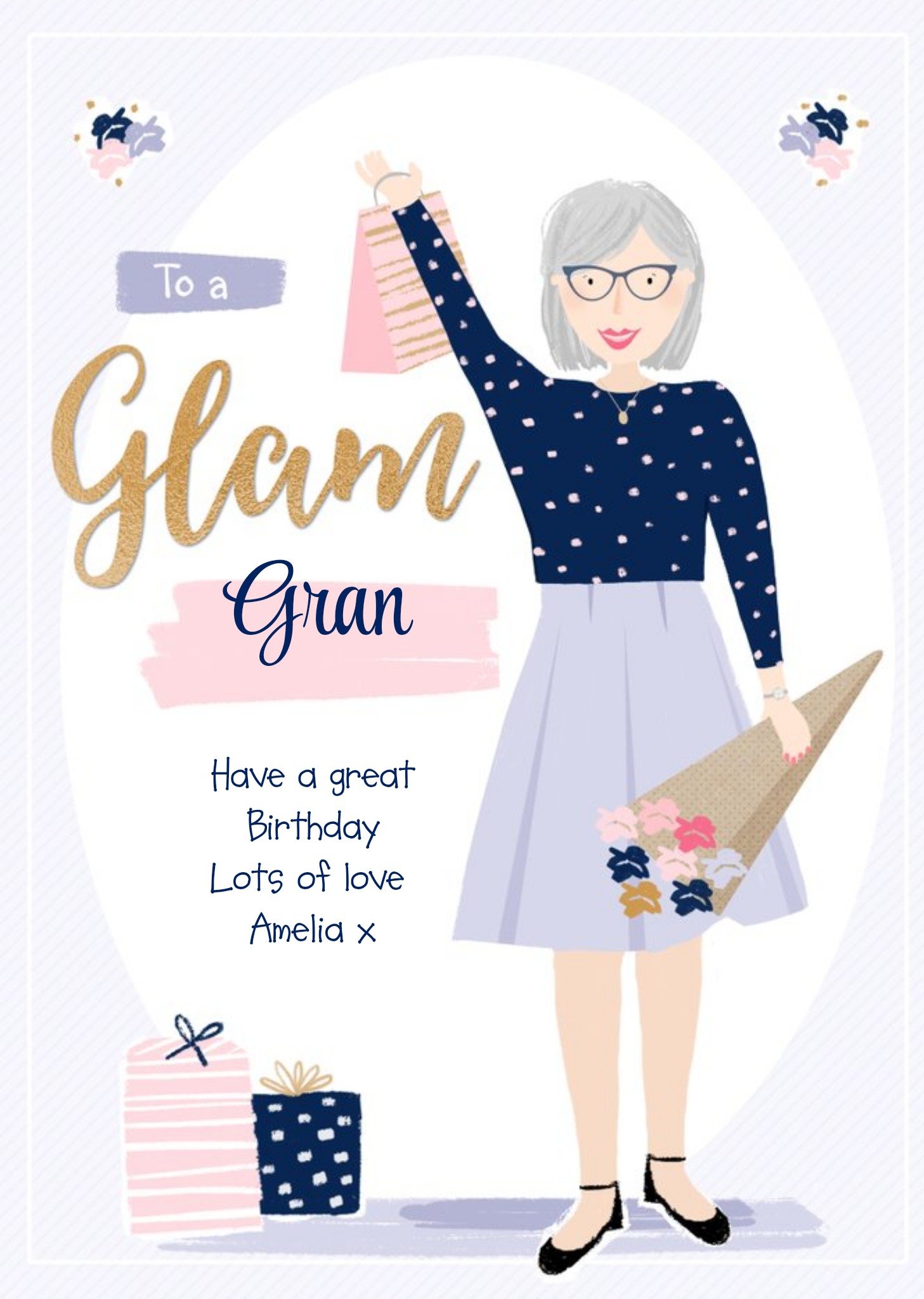 Moonpig Glam Gran Birthday Card Ecard