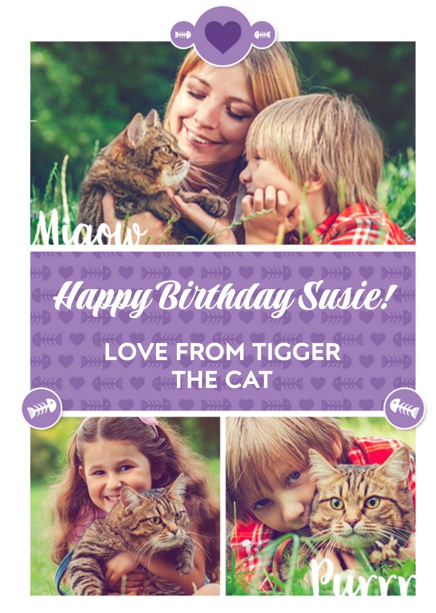 Moonpig Happy Birthday From The Cat Photo Upload Card Ecard