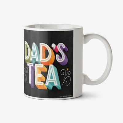 Dads Tea Chalkboard Chalk Lettering Typographic Mug
