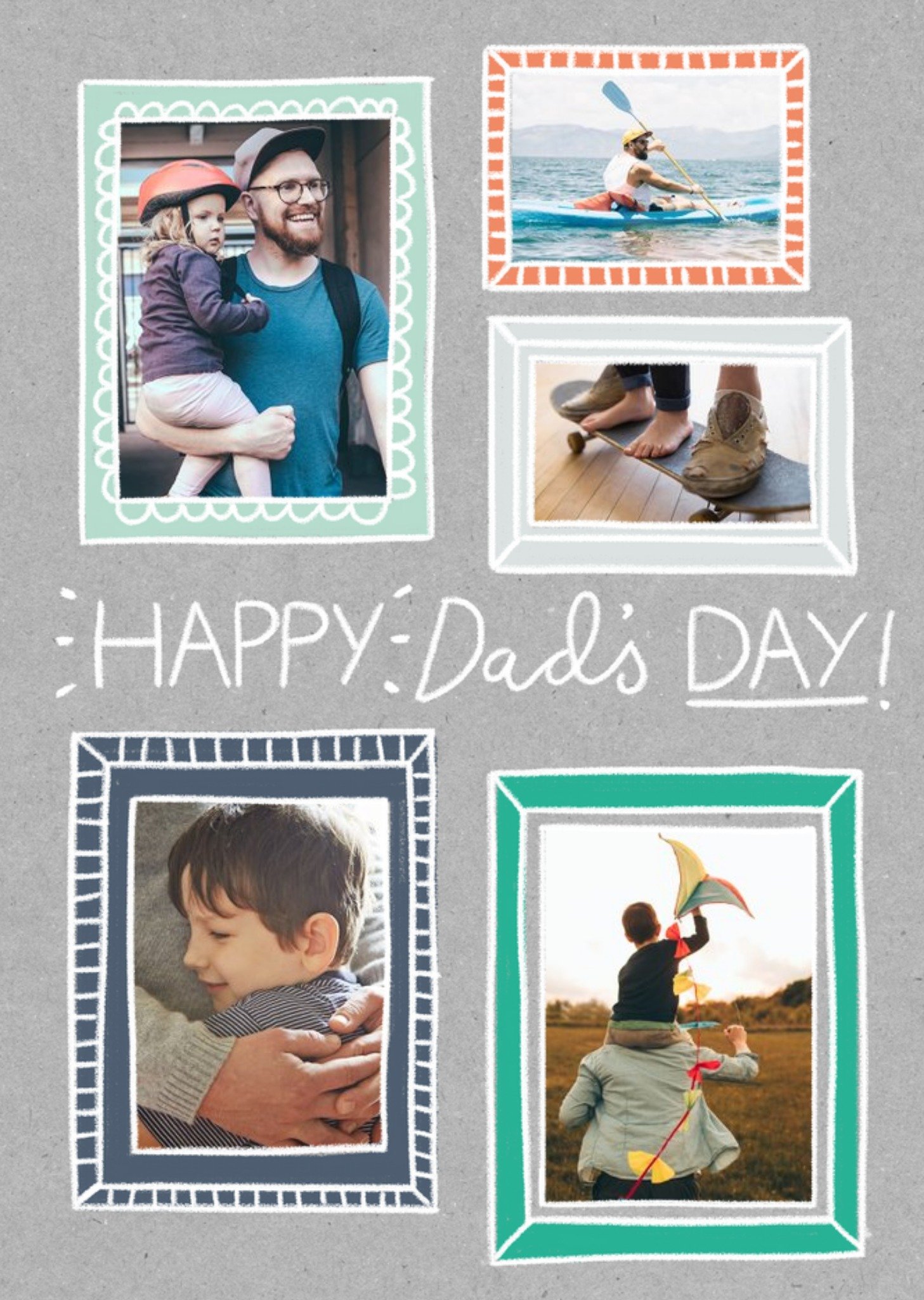 Moonpig Frame Collage Photo Father's Day Card, Large